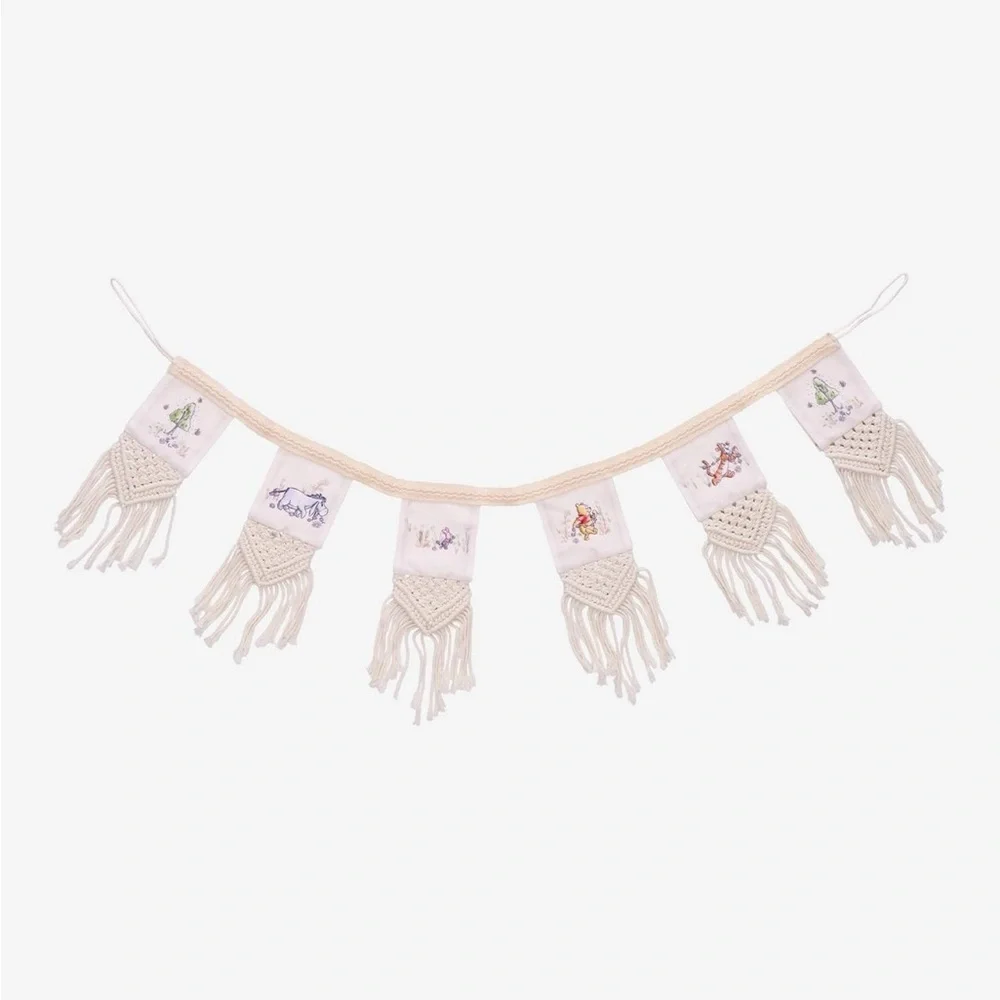 Winnie the Pooh Macrame & Canvas Garland Wall Hanging